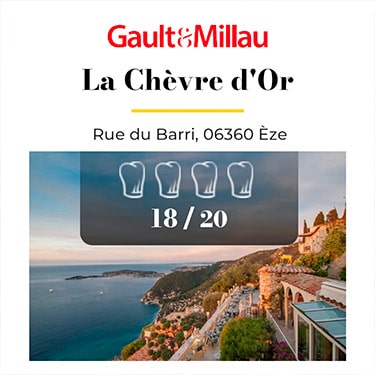 Le restaurant étoilé à Eze La Chèvre d'Or reçoit Gault & Millau