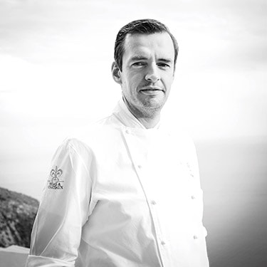 chef Arnaud Faye au restaurant gastronomique la chèvre d'or